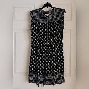 LOFT Navy and White Geometric Mini Dress Size Large Petite